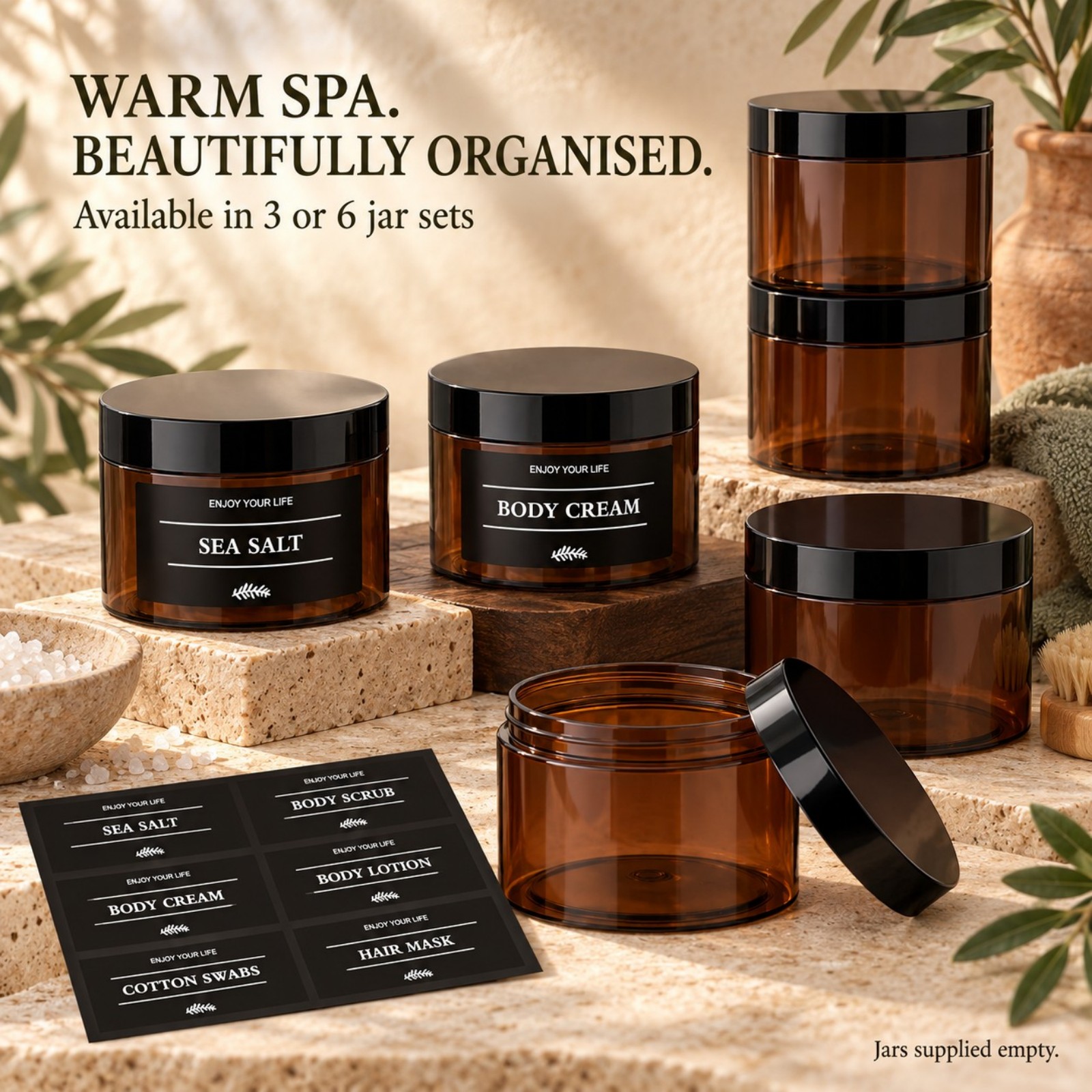 Bathroom Storage Jars with Lab - Bath Salts ulasan dan harga