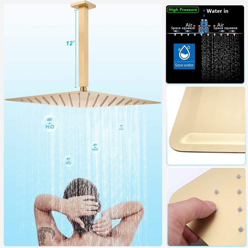 Brushed Gold 16Inch Ceiling Ra - Body Brush ulasan dan harga