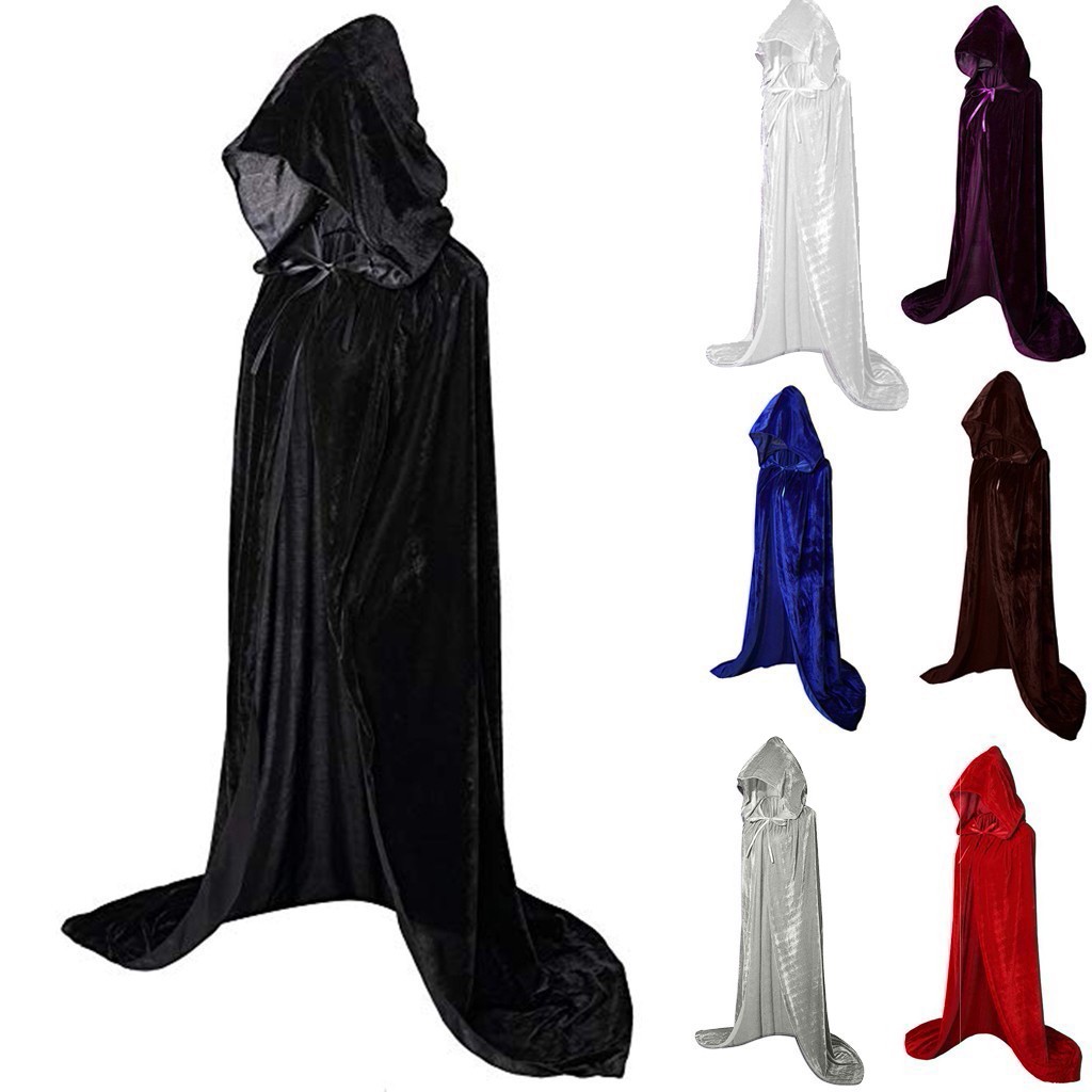 Halloween Cloaks Gothic Hooded - Bathrobe ulasan dan harga