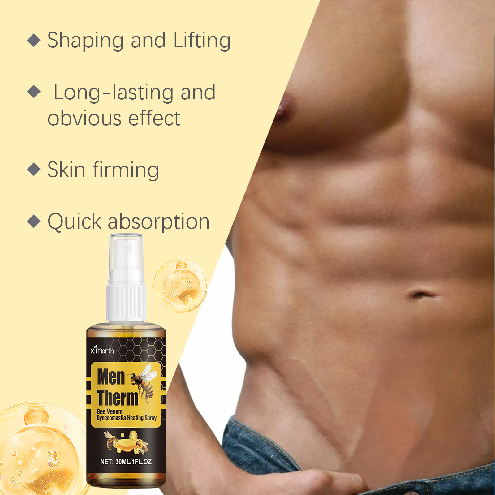 Bee Venom Gynecomastia Heating - Body Oil ulasan dan harga